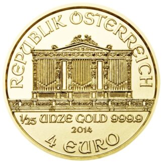 Anverso moneda 1/25 oz. firlarmónica