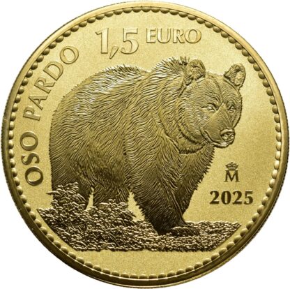 Moneda 1 oz oro pardo reverso